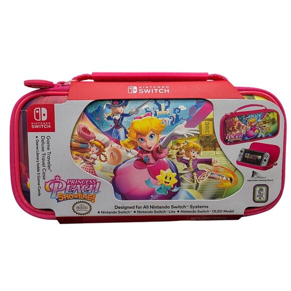 Nintendo Switch Game Traveler Deluxe Travel Case Princess Peach ShowTime Pink Ha - Picture 1 of 7